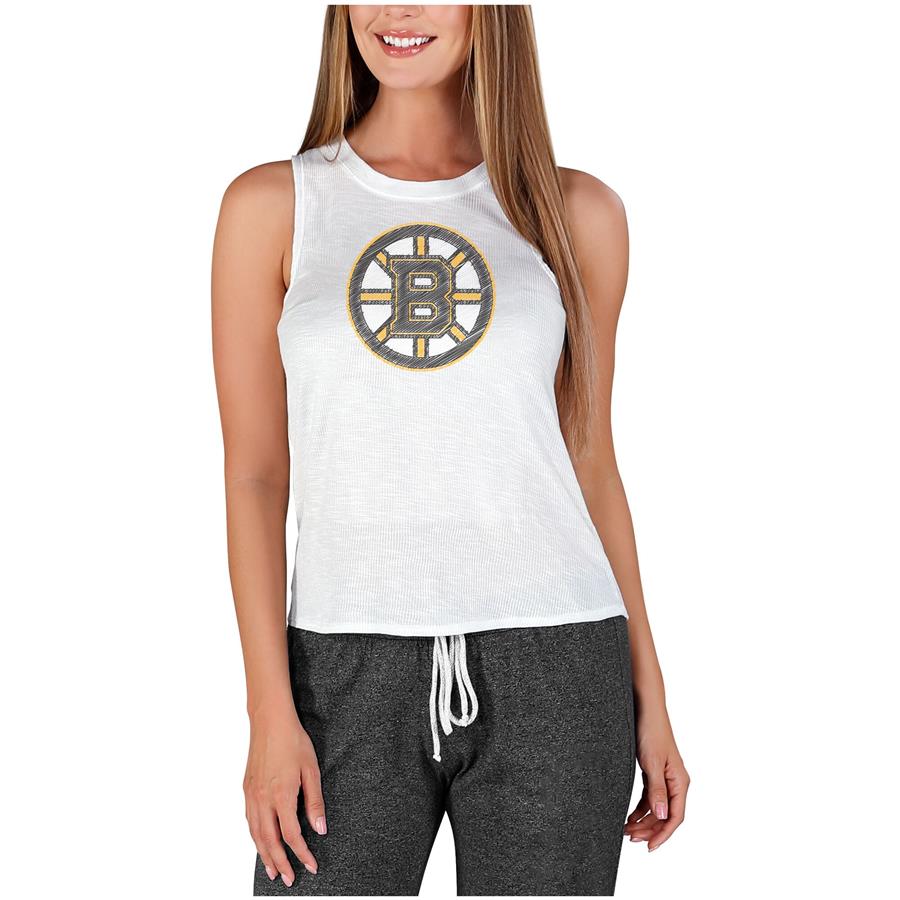 Boston Bruins Concepts Sport Women's Gable Knit Tank Top - White