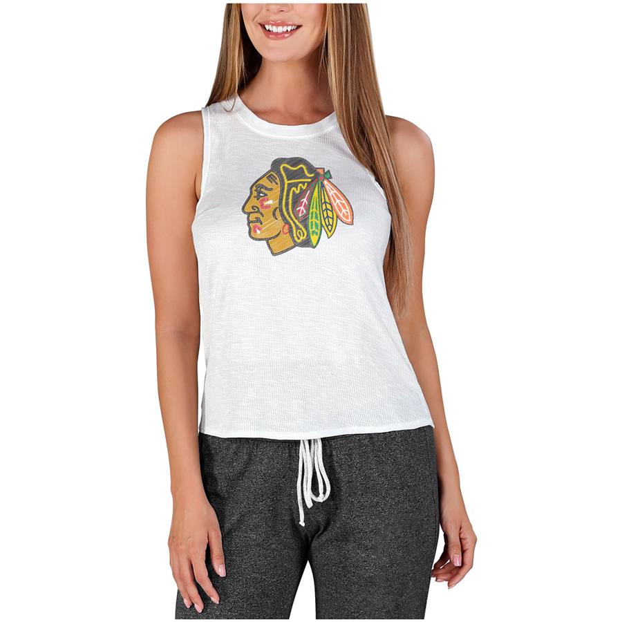 Chicago Blackhawks Concepts Sport Women's Gable Knit Tank Top - White