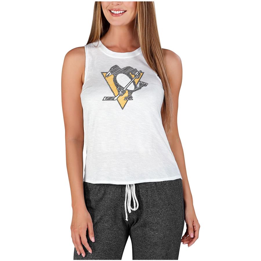 Pittsburgh Penguins Concepts Sport Women's Gable Knit Tank Top - White