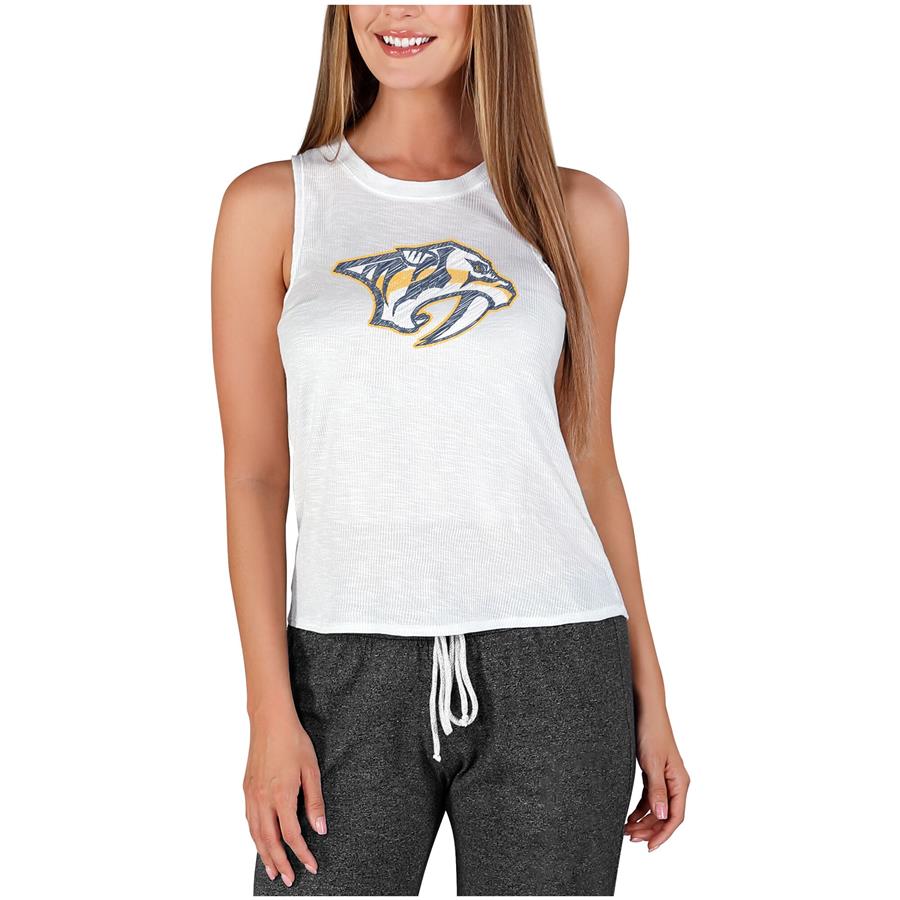 Nashville Predators Concepts Sport Women's Gable Knit Tank Top - White