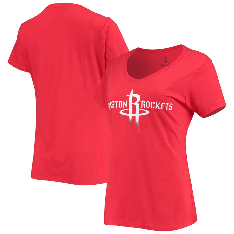Houston Rockets Fanatics Branded Women's Primary Team Logo V-Neck T-Shirt - Red