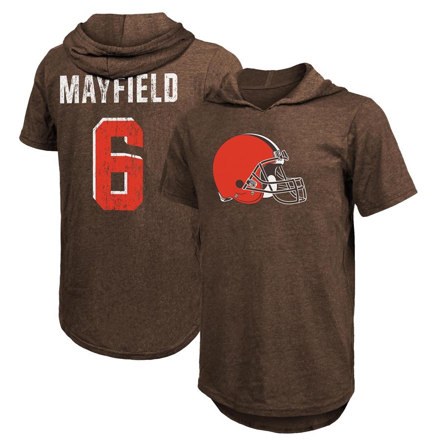 Baker Mayfield Cleveland Browns Fanatics Branded Player Name & Number Tri-Blend Hoodie T-Shirt - Brown