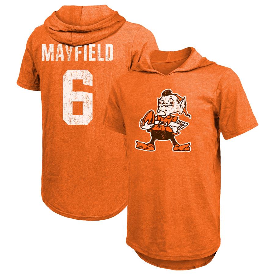 Baker Mayfield Cleveland Browns Fanatics Branded Player Name & Number Tri-Blend Hoodie T-Shirt - Orange