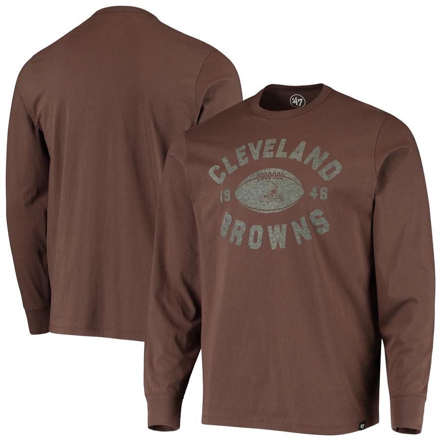 Cleveland Browns '47 Overcast Long Sleeve T-Shirt - Brown