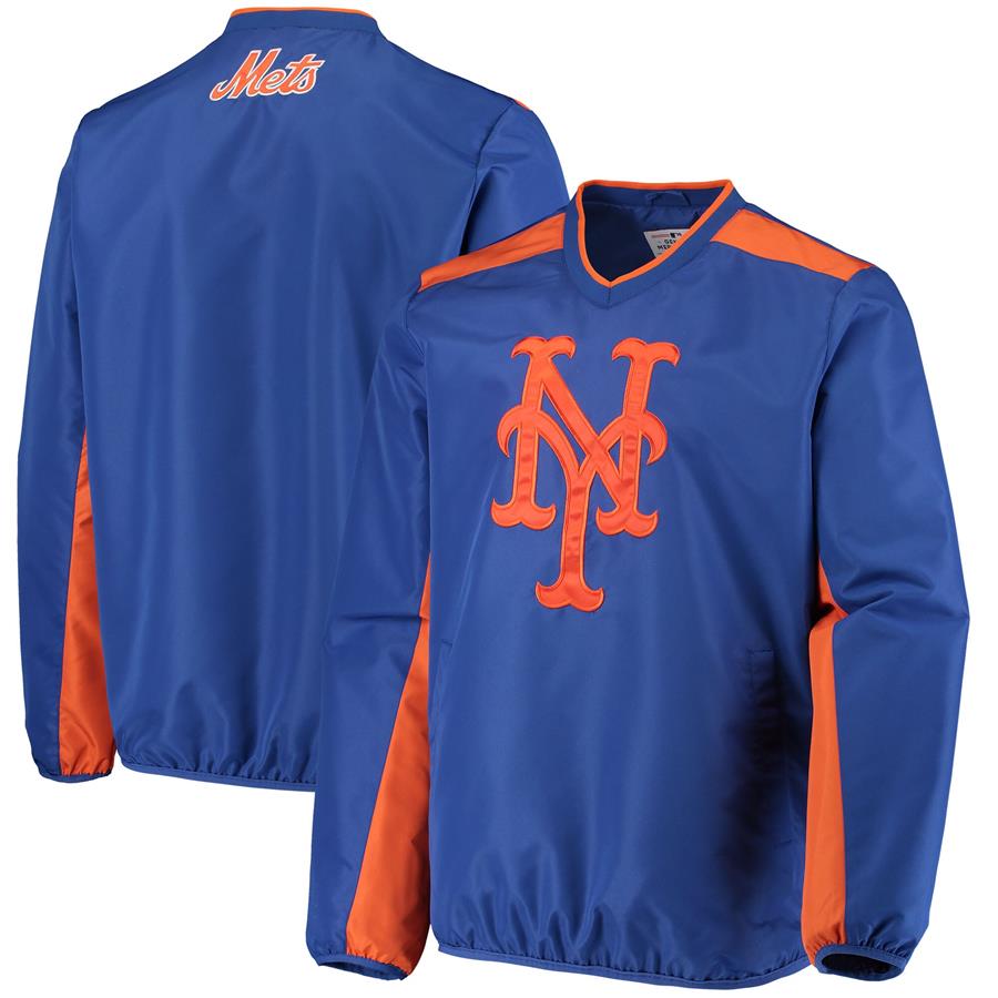 New York Mets G-III Sports by Carl Banks V-Neck Trainer Pullover Jacket - Royal