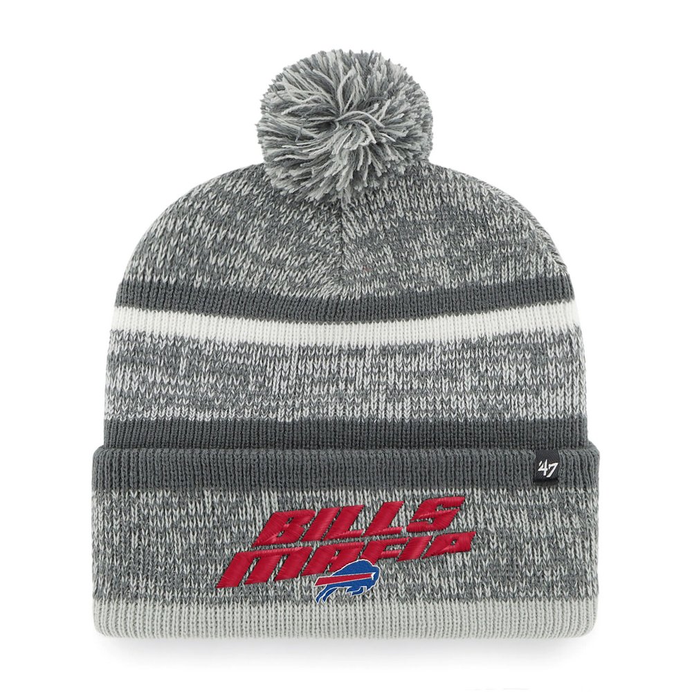 Buffalo Bills '47 Bills Mafia Northward Cuff Pom Knit Hat - Charcoal
