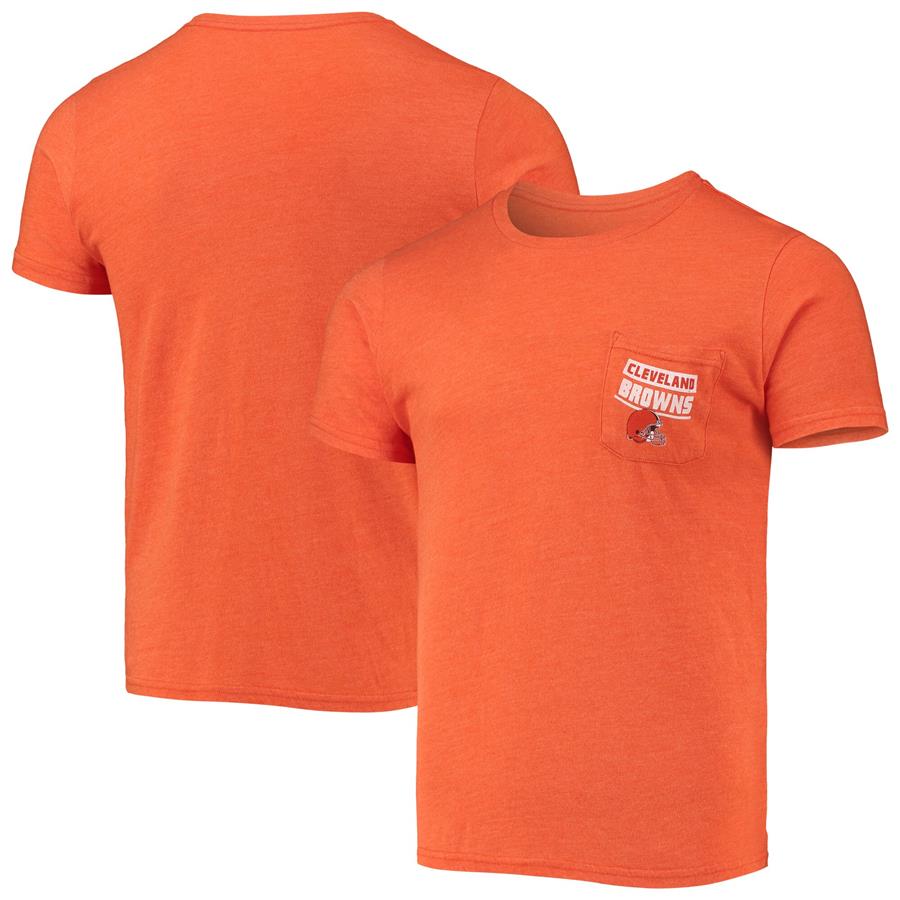 Cleveland Browns Fanatics Branded Field Goal Pocket Tri-Blend T-Shirt - Heathered Orange