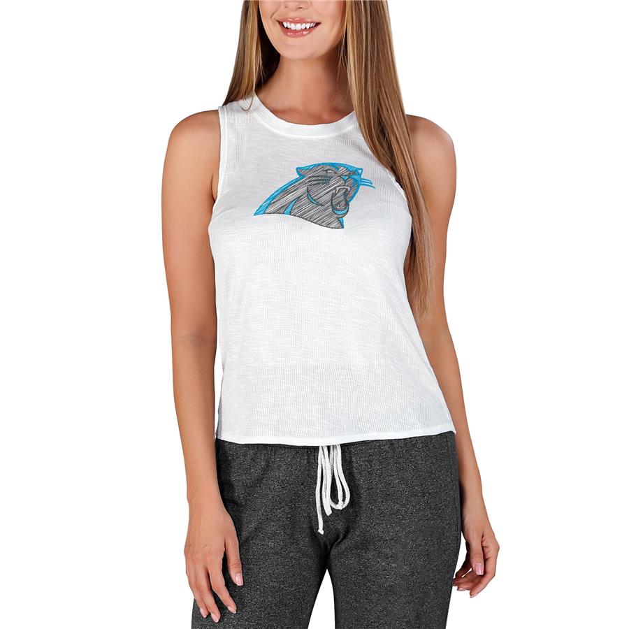 Carolina Panthers Concepts Sport Women's Gable Knit Tank Top - White