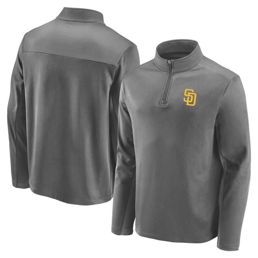San Diego Padres Fanatics Branded Team Primary Logo Quarter-Zip Jacket - Gray