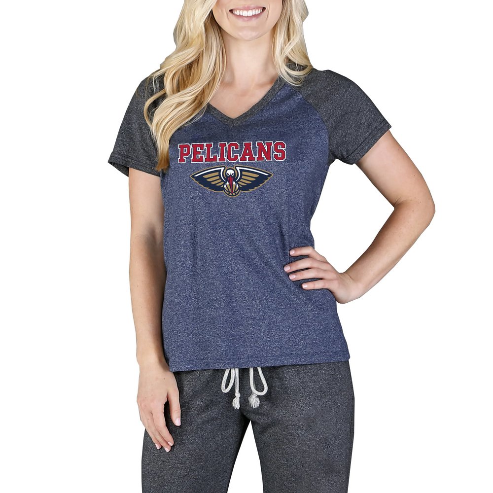 New Orleans Pelicans Concepts Sport Women's Quest Raglan V-Neck T-Shirt - Navy