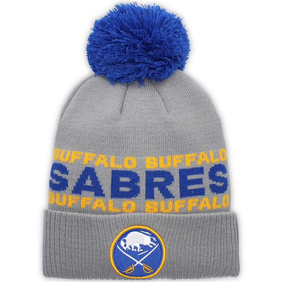 Buffalo Sabres adidas Team Cuffed Knit Hat with Pom - Gray