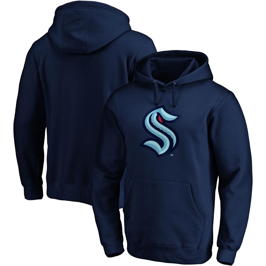 Seattle Kraken Fanatics Branded Primary Logo Pullover Hoodie - Deep Sea Blue