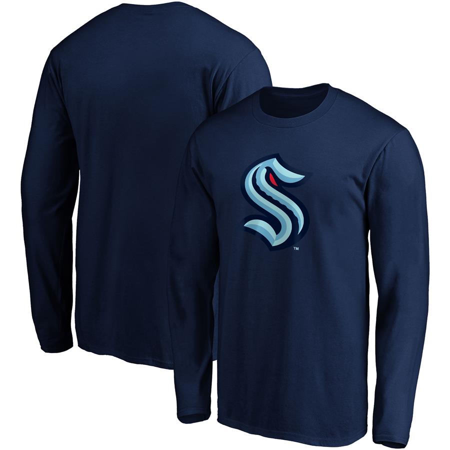 Seattle Kraken Fanatics Branded Primary Team Logo Long Sleeve T-Shirt - Deep Sea Blue