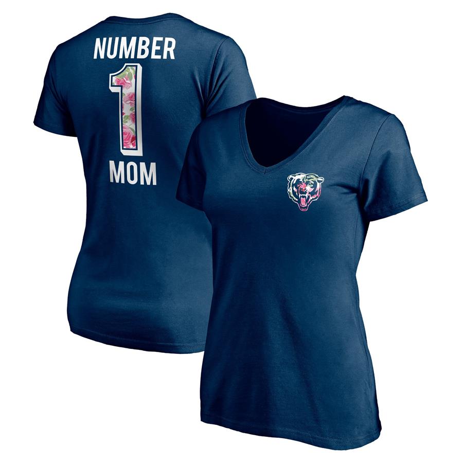 Chicago Bears Fanatics Branded Women's Mother's Day V-Neck T-Shirt - Navy