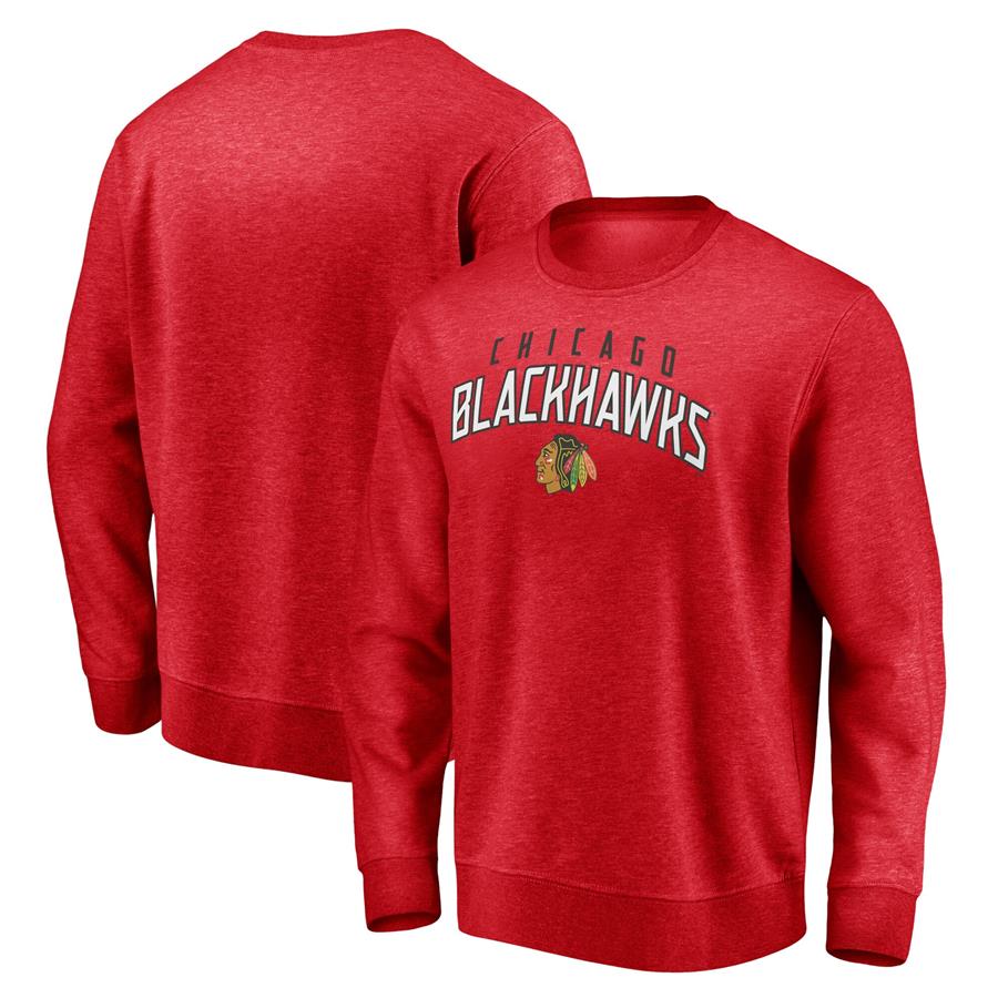 Chicago Blackhawks Fanatics Branded Gameday Arch Pullover Sweatshirt - Red