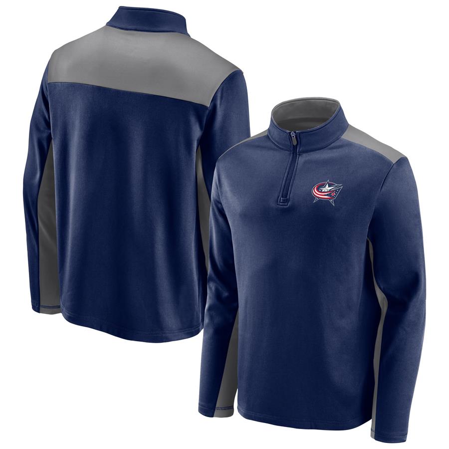 Columbus Blue Jackets Fanatics Branded Team Primary Logo Quarter-Zip Jacket - Navy