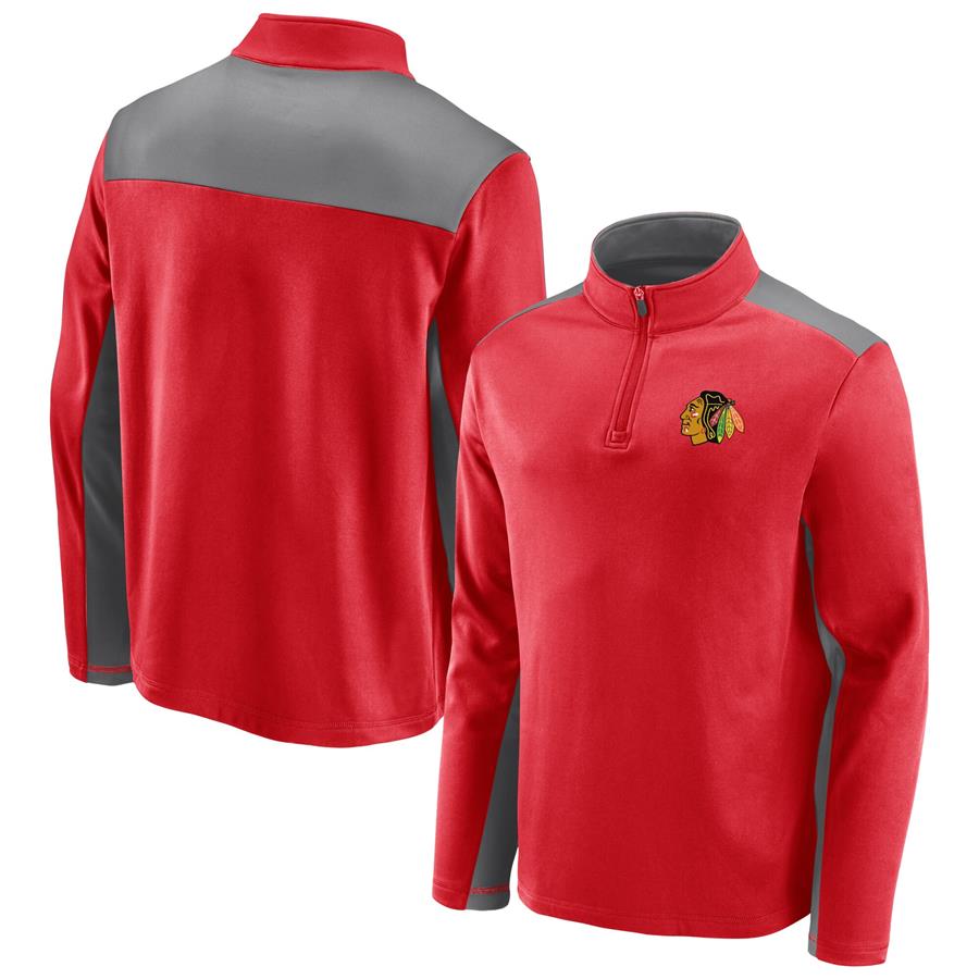 Chicago Blackhawks Fanatics Branded Team Primary Logo Quarter-Zip Jacket - Red