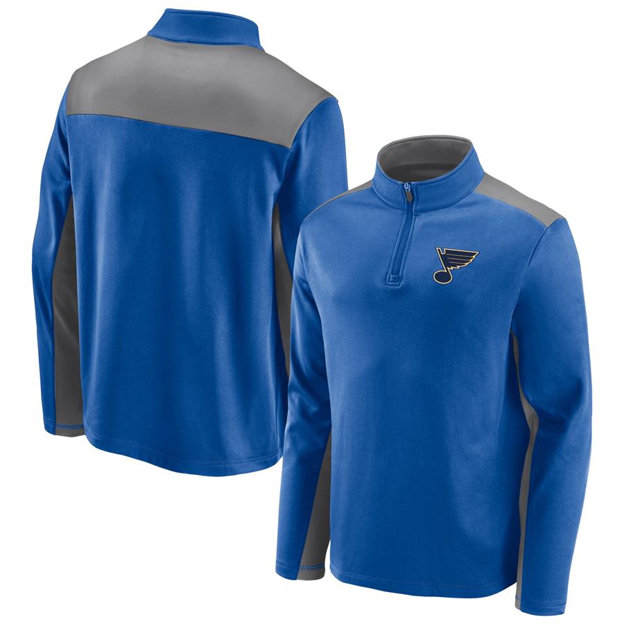 St. Louis Blues Fanatics Branded Team Primary Logo Quarter-Zip Jacket - Blue