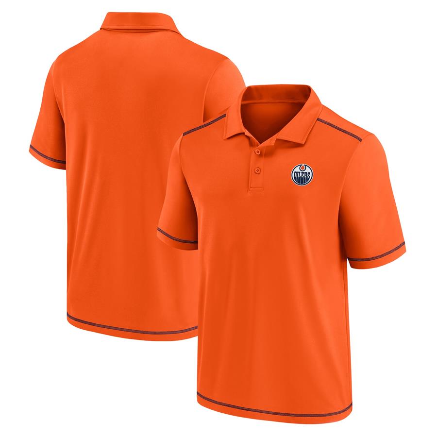 Edmonton Oilers Fanatics Branded Primary Logo Polo - Orange