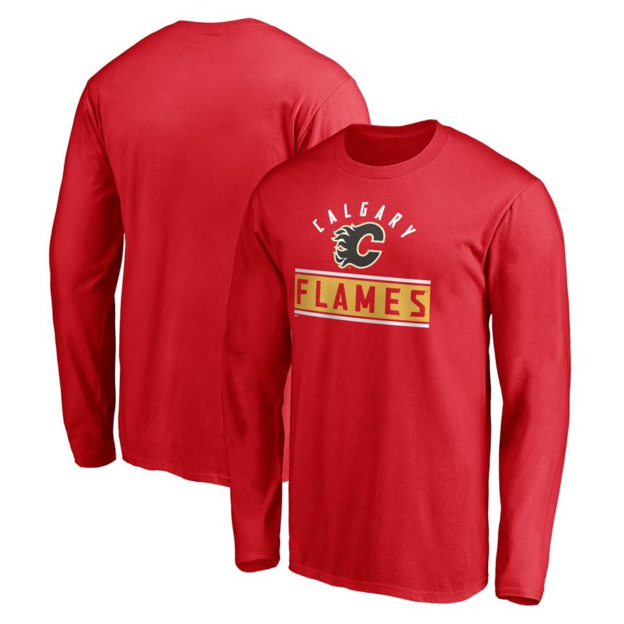 Calgary Flames Fanatics Branded Team Arc Knockout Long Sleeve T-Shirt - Red