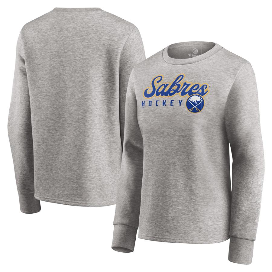 Buffalo Sabres Fanatics Branded Women's Fan Favorite Script Pullover Sweatshirt - Heathered Gray
