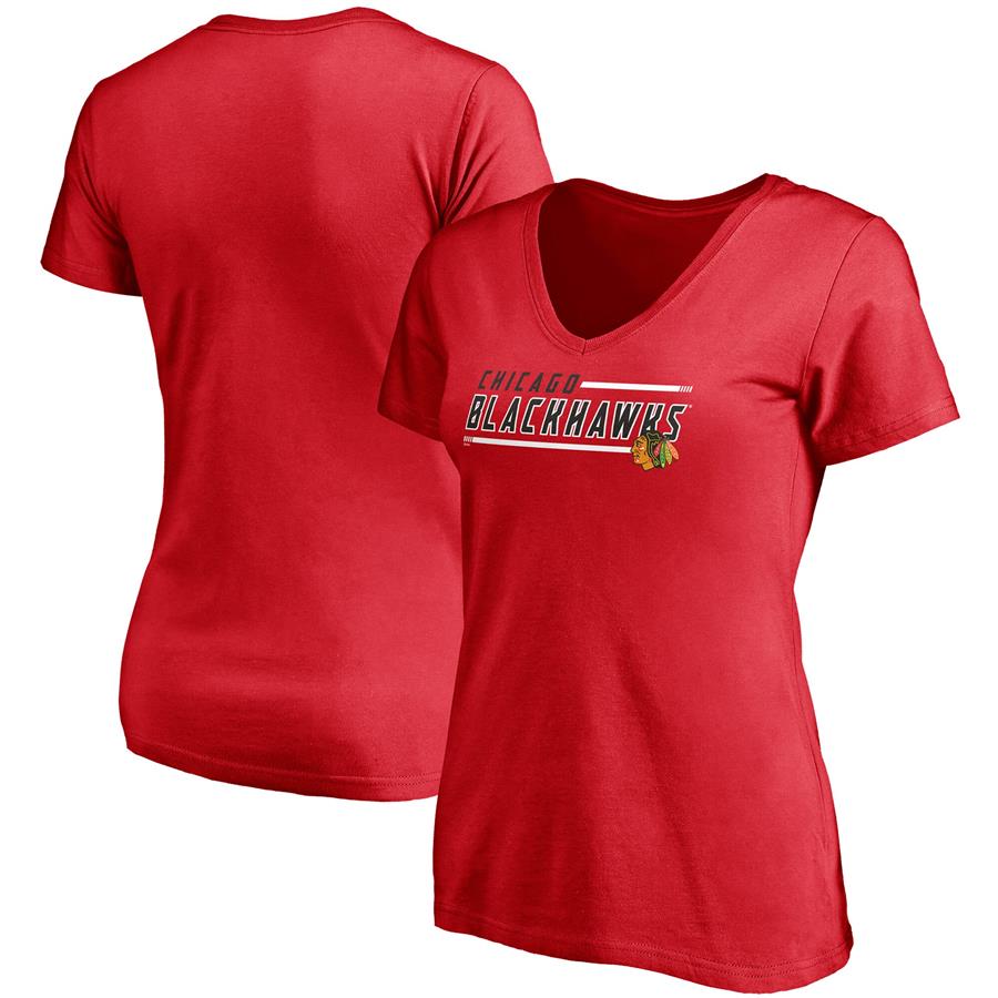 Chicago Blackhawks Fanatics Branded Women's Mascot In Bounds V-Neck T-Shirt - Red