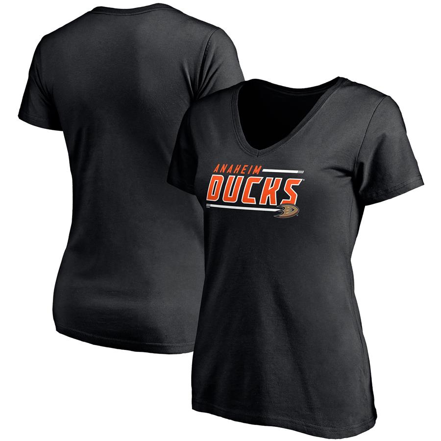 Anaheim Ducks Fanatics Branded Women's Mascot In Bounds V-Neck T-Shirt - Black