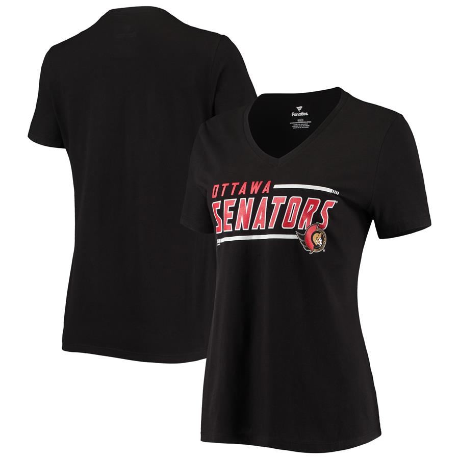 Ottawa Senators Fanatics Branded Women's Mascot In Bounds V-Neck T-Shirt - Black