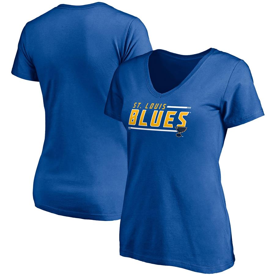 St. Louis Blues Fanatics Branded Women's Mascot In Bounds V-Neck T-Shirt - Blue