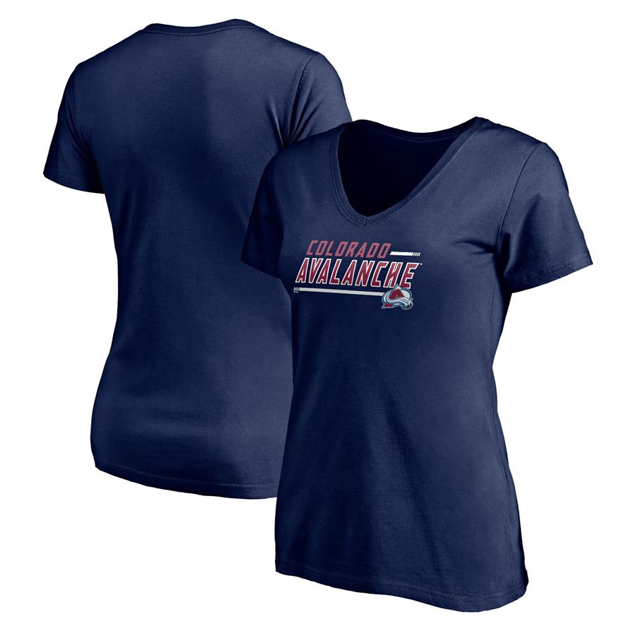 Colorado Avalanche Fanatics Branded Women's Mascot In Bounds V-Neck T-Shirt - Navy