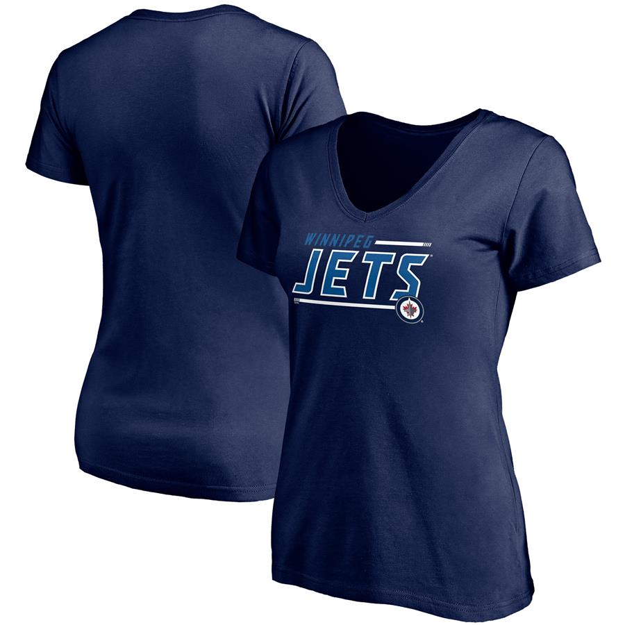 Winnipeg Jets Fanatics Branded Women's Mascot In Bounds V-Neck T-Shirt - Navy