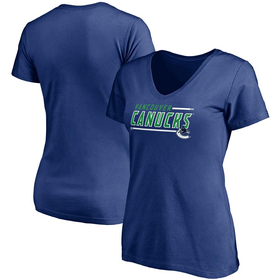 Vancouver Canucks Fanatics Branded Women's Mascot In Bounds V-Neck T-Shirt - Blue