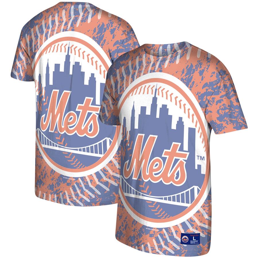 New York Mets Mitchell & Ness Jumbotron T-Shirt - Orange