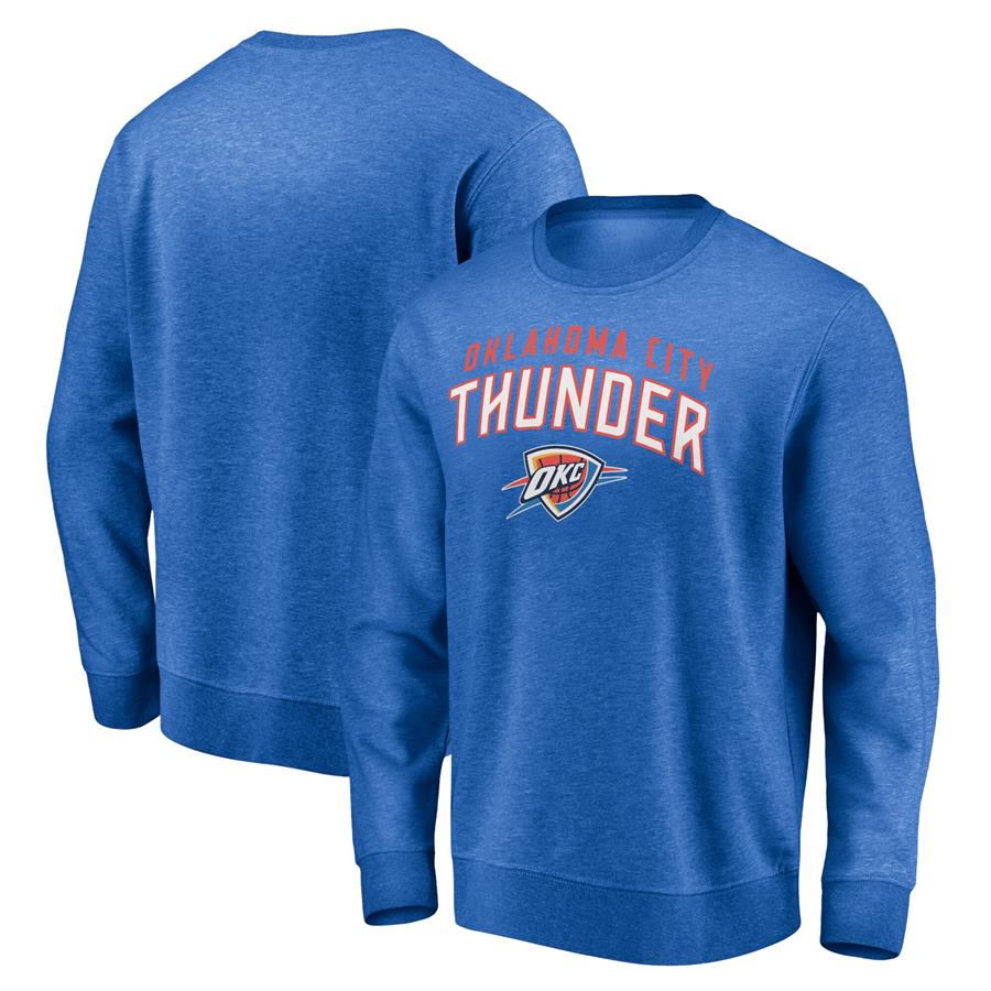 Oklahoma City Thunder Fanatics Branded Game Time Arch Pullover Sweatshirt - Heathered Blue