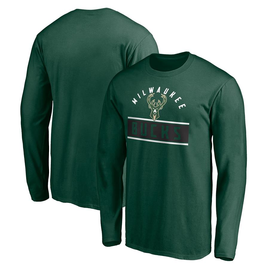Milwaukee Bucks Fanatics Branded Team Arc Knockout Long Sleeve T-Shirt - Hunter Green