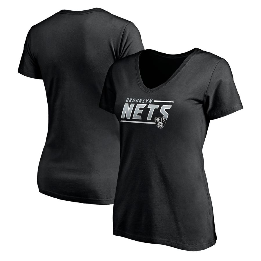 Brooklyn Nets Fanatics Branded Women's Mascot In Bounds V-Neck T-Shirt - Black