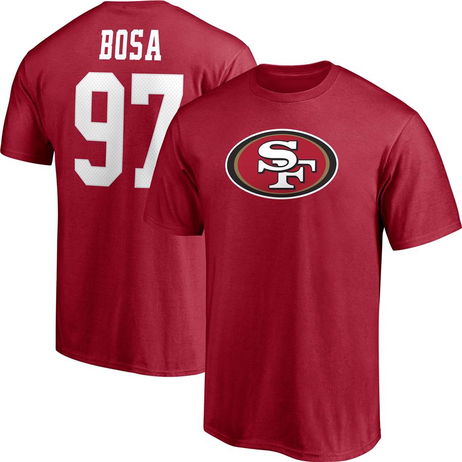 Nick Bosa San Francisco 49ers Fanatics Branded Player Icon Name & Number T-Shirt - Scarlet