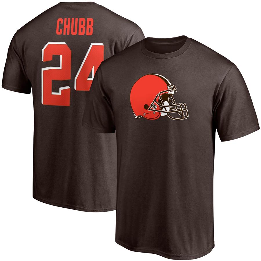Nick Chubb Cleveland Browns Fanatics Branded Player Icon Name & Number T-Shirt - Brown
