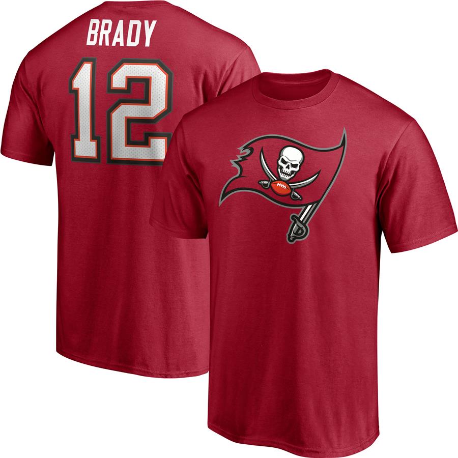 Tom Brady Tampa Bay Buccaneers Fanatics Branded Player Icon Name & Number T-Shirt - Red