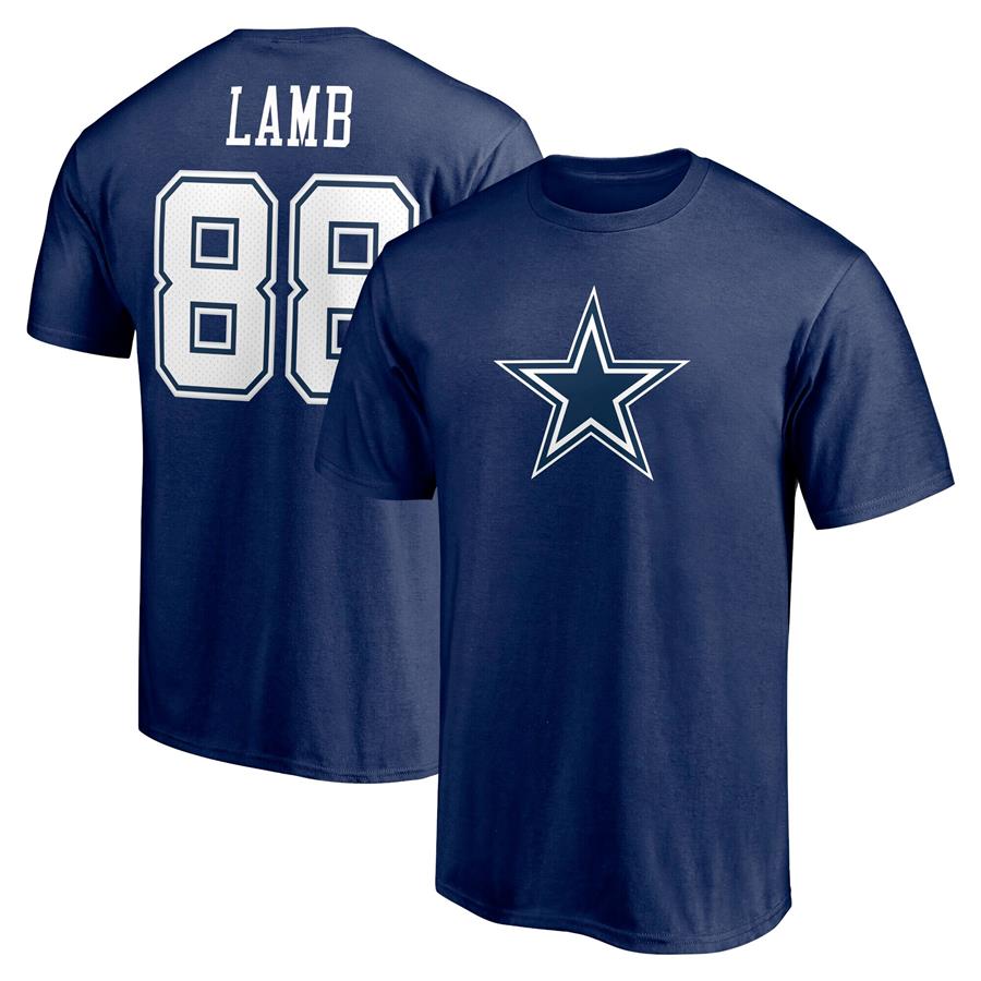 CeeDee Lamb Dallas Cowboys Fanatics Branded Player Icon Name & Number T-Shirt - Navy