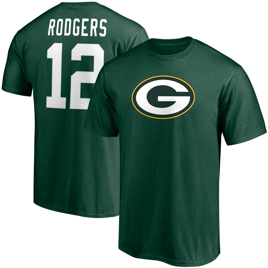 Aaron Rodgers Green Bay Packers Fanatics Branded Player Icon Name & Number T-Shirt - Green