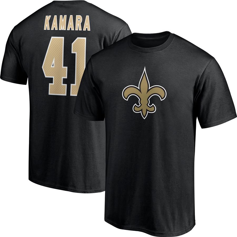 Alvin Kamara New Orleans Saints Fanatics Branded Player Icon Name & Number T-Shirt - Black