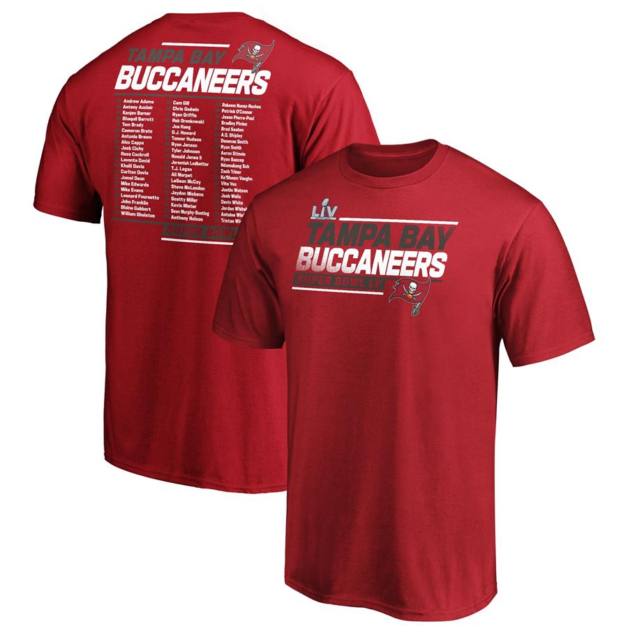 Tampa Bay Buccaneers Fanatics Branded Super Bowl LV Bound Play Action Roster T-Shirt - Red