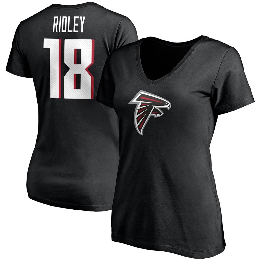 Calvin Ridley Atlanta Falcons Fanatics Branded Women's Player Icon Name & Number V-Neck T-Shirt - Black