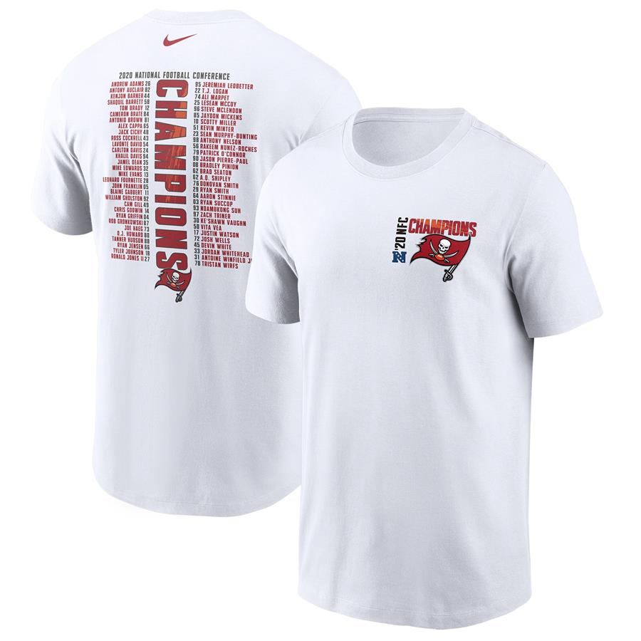 Tampa Bay Buccaneers Nike 2020 NFC Champions Roster T-Shirt - White