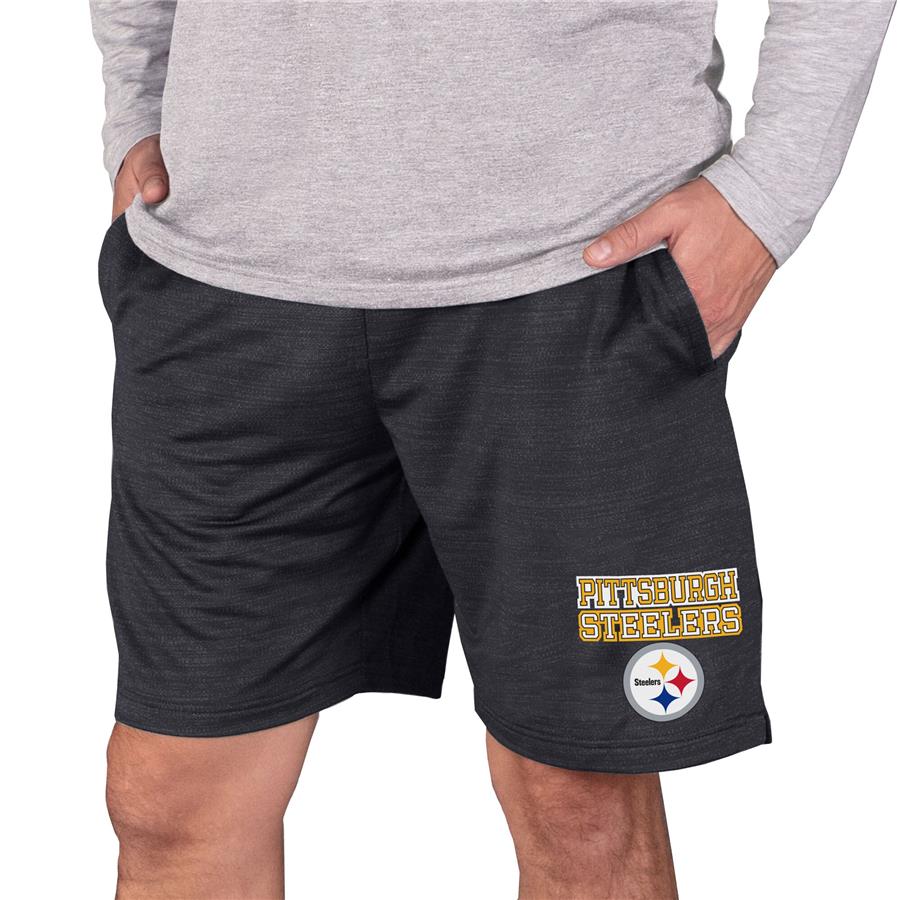 Pittsburgh Steelers Concepts Sport Bullseye Knit Jam Shorts - Charcoal