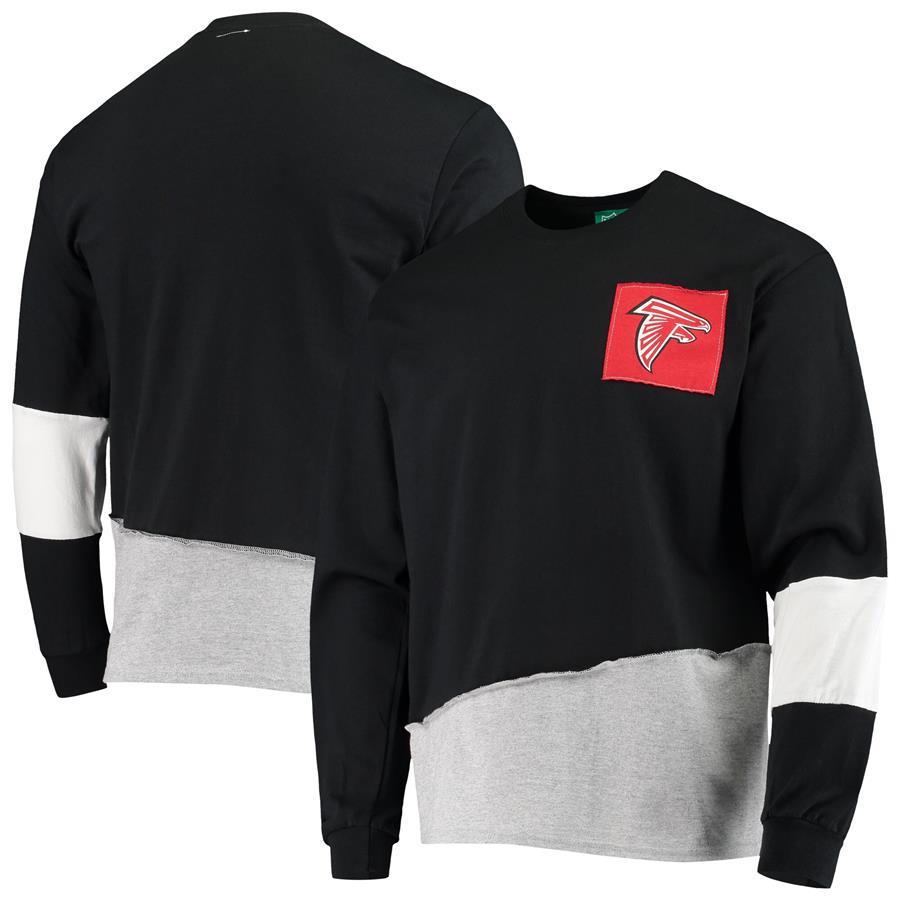 Atlanta Falcons Refried Apparel Sustainable Angle Long Sleeve T-Shirt - Black