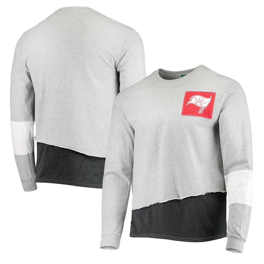 Tampa Bay Buccaneers Refried Apparel Sustainable Angle Long Sleeve T-Shirt - Gray
