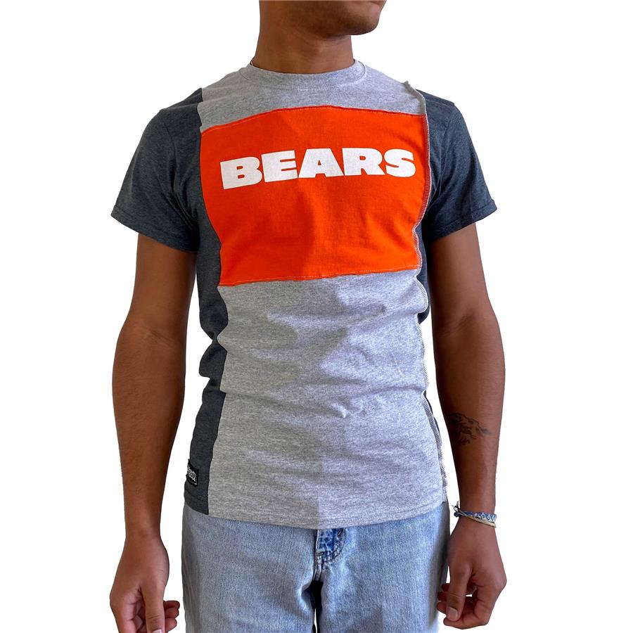 Chicago Bears Refried Apparel Sustainable Split T-Shirt - Heather Gray