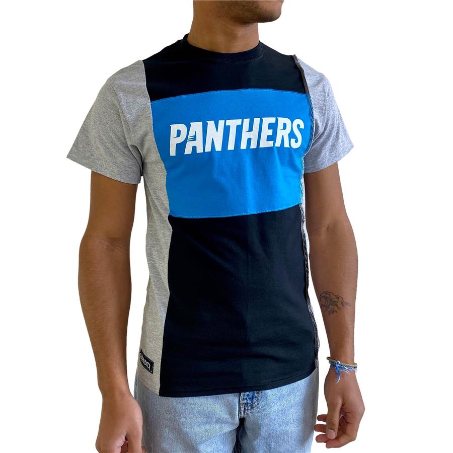 Carolina Panthers Refried Apparel Sustainable Split T-Shirt - Heather Black